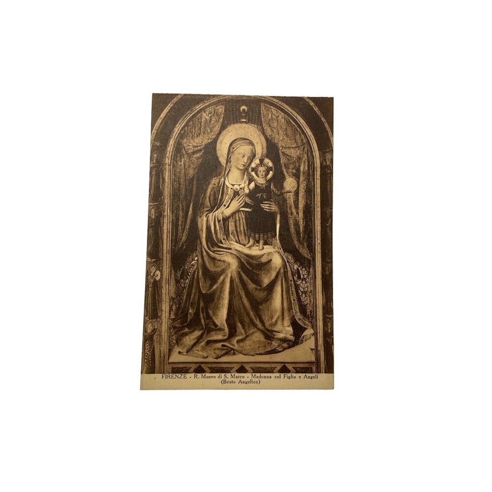 Vintage Postcard Florence Italy Firenze Madona and Child Jesus u